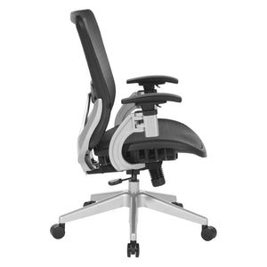 OSP Home Furnishings Vertical Mesh Back Office Chair with Lumbar Support Synchro Tilt and Pneumatic Lift 889-T11N6421R