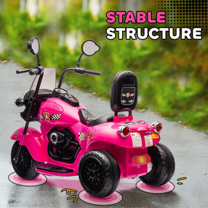 English Elm Qaba Kids 6v Electric Chopper Ride on Three Wheel Motorbike with Lights and Music Pink W2225P249814