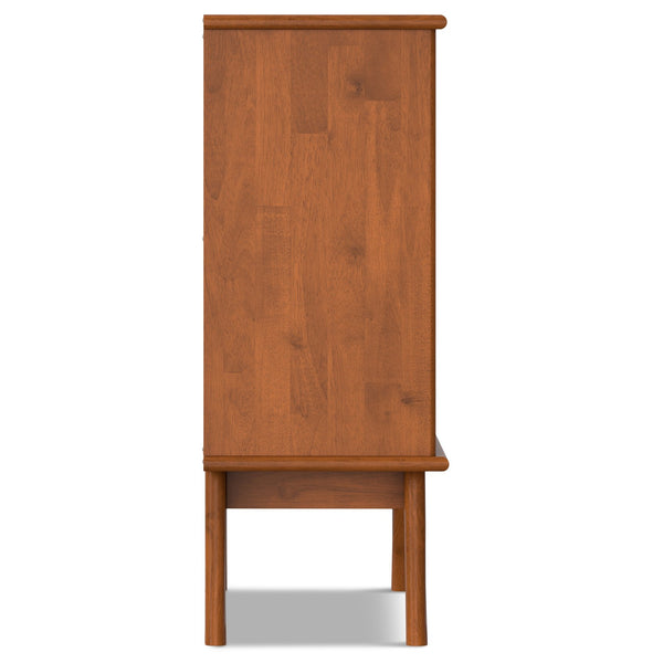English Elm Draper Solid Wood Mid-century Storage Cabinet with Drawers and Adjustable Shelves B136P436064