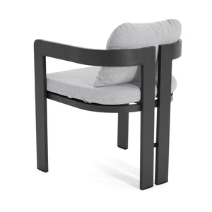 English Elm Christopher Knight Home® - Pula Outdoor Aluminum Dining Chair Set of 2 — Weather‑Resistant Lightweight Frames with Plush Cushions Black,Grey N775P221509G