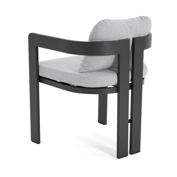 English Elm Christopher Knight Home® - Pula Outdoor Aluminum Dining Chair Set of 2 — Weather‑Resistant Lightweight Frames with Plush Cushions Black,Grey N775P221509G