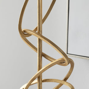 Crestview Collection 29.25"H Ringo Metal Table Lamp With Gilded Gold Rings, Marble Base & Elegant White Shade - Luxe Style!   Cvaer2160