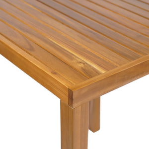 English Elm Christopher Knight Home® - Outdoor Acacia Wood Bar Table with Slatted Top and Tapered Legs, Weather-Resistant Hardwood Design Teak 43 L x 35.5 W x 7 H N776P285371T