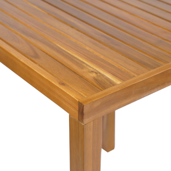 English Elm Christopher Knight Home® - Outdoor Acacia Wood Bar Table with Slatted Top and Tapered Legs, Weather-Resistant Hardwood Design Teak 43 L x 35.5 W x 7 H N776P285371T