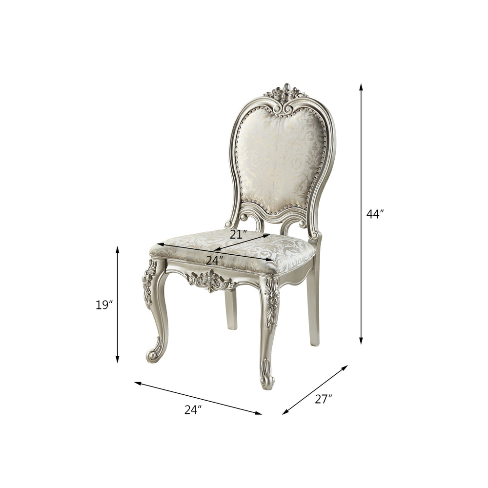 English Elm Bently Champagne Fabric Side Chair Set of 2 — Padded Cushions, Rubberwood Frame, 220lb Capacity B2726P296305