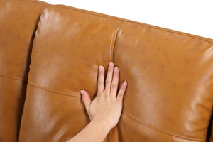 English Elm Black Faux Leather Sectional Sofa with Cup Holders Storage Ottoman and Nailhead Trim Ginger B2730S00020