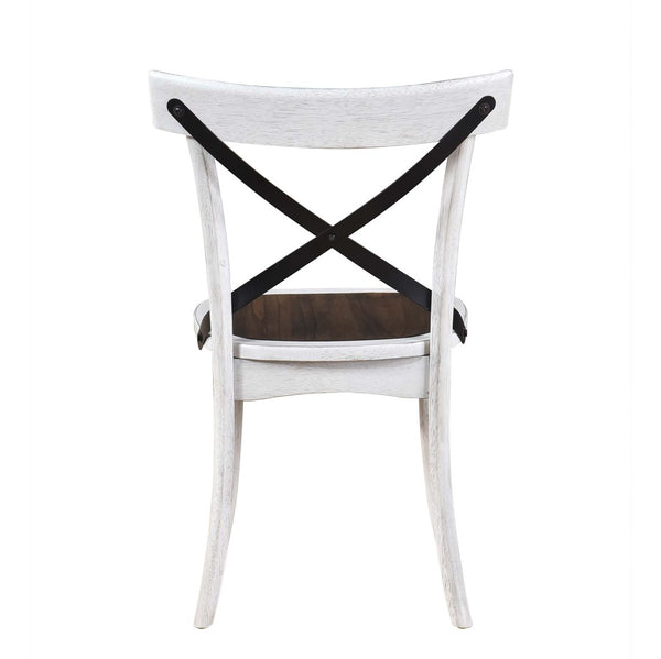 English Elm [Set Of 2] Rustic Farmhouse Dining Chairs With Metal X-Back, Solid Wood, Vintage Style For Any Space W2537P211113-GIGA