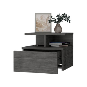 English Elm Augusta Floating Nightstand Wall-Mounted with 2-Tier Shelf & Spacious Drawer for Small Bedrooms B128P176117