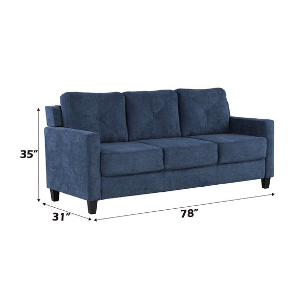 English Elm Horatio Chenille 3-Seater Sofa — Durable Wooden Frame, Pocket Coil Seats, D25 Foam Comfort Navy 70 L x 26 W x 18 H B2726P248618