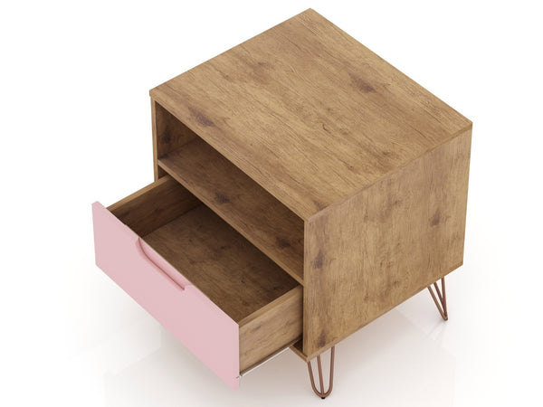 English Elm Rockefeller 20" Pink Nightstand With Drawer & Shelf - Stylish Storage Solution For Modern Bedrooms B365P398163-GIGA