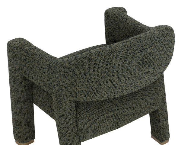 Sunpan PRISCA Lounge Chair - Bold Sculptural Comfort with Textured Upholstery & Elegant Brass Accents 112336