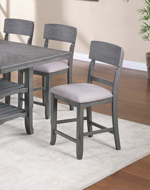 English Elm Contemporary 7-Piece Counter-Height Dining Set With Stylish Storage & 6 Comfortable High Chairs B011S01877