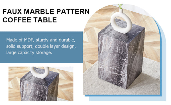 English Elm Elevate Your Living Room With A Modern Mdf Coffee Table In Textured Gray For Stylish Décor W1151P188002