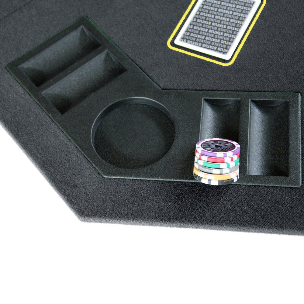 English Elm Ino Folding Octagon Felt Poker Tabletop for 8 Players with Cup Holders and Carry Case W2748P271362