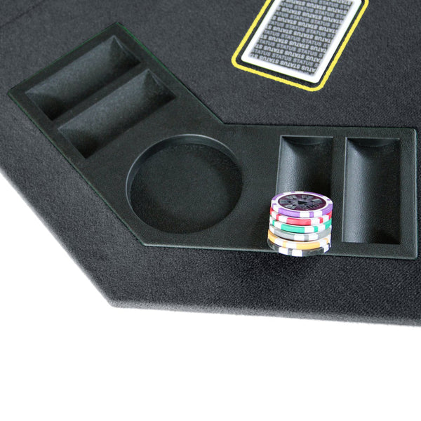 English Elm Ino Folding Octagon Felt Poker Tabletop for 8 Players with Cup Holders and Carry Case W2748P271362