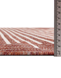 Unique Loom Outdoor Modern Tambor Machine Made Lines Rug Rust Red, Ivory 10' 8" x 10' 8"