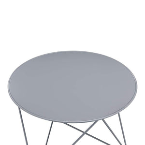 English Elm Metal Modern Geometric Round Accent Table with Irregular Metal Base for Contemporary Living Room Decor Gray B016P311141