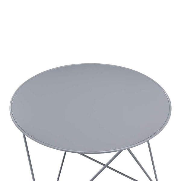 English Elm Metal Modern Geometric Round Accent Table with Irregular Metal Base for Contemporary Living Room Decor Gray B016P311141