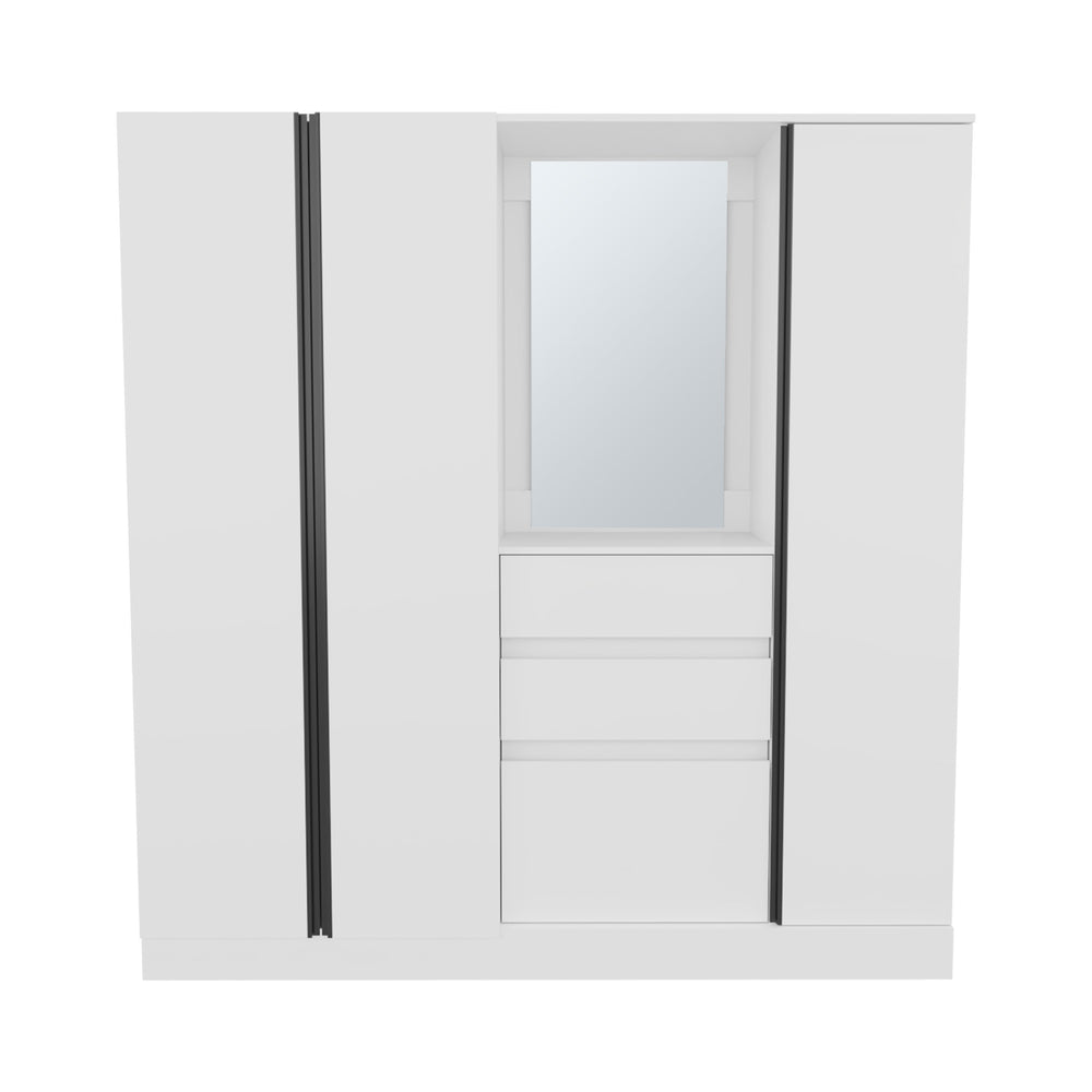 English Elm Kamelot Armoire with Double Doors and Shelves, Spacious Hanging Rod, Clean Kronos Finish, Sturdy White 74.8 L x 24.02 W x 5.51 H B070S00376