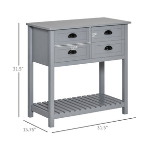 English Elm Homcom Stylish Coffee Bar Cabinet With 4 Drawers & Slatted Shelf - Perfect For Kitchen & Living Room! W2225P217412