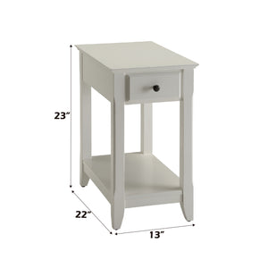 English Elm Bertie White Finish Accent Table with Drawer & Shelf, Tapered Wood Legs, Durable MDF, 40lb Top Capacity B2726P277922