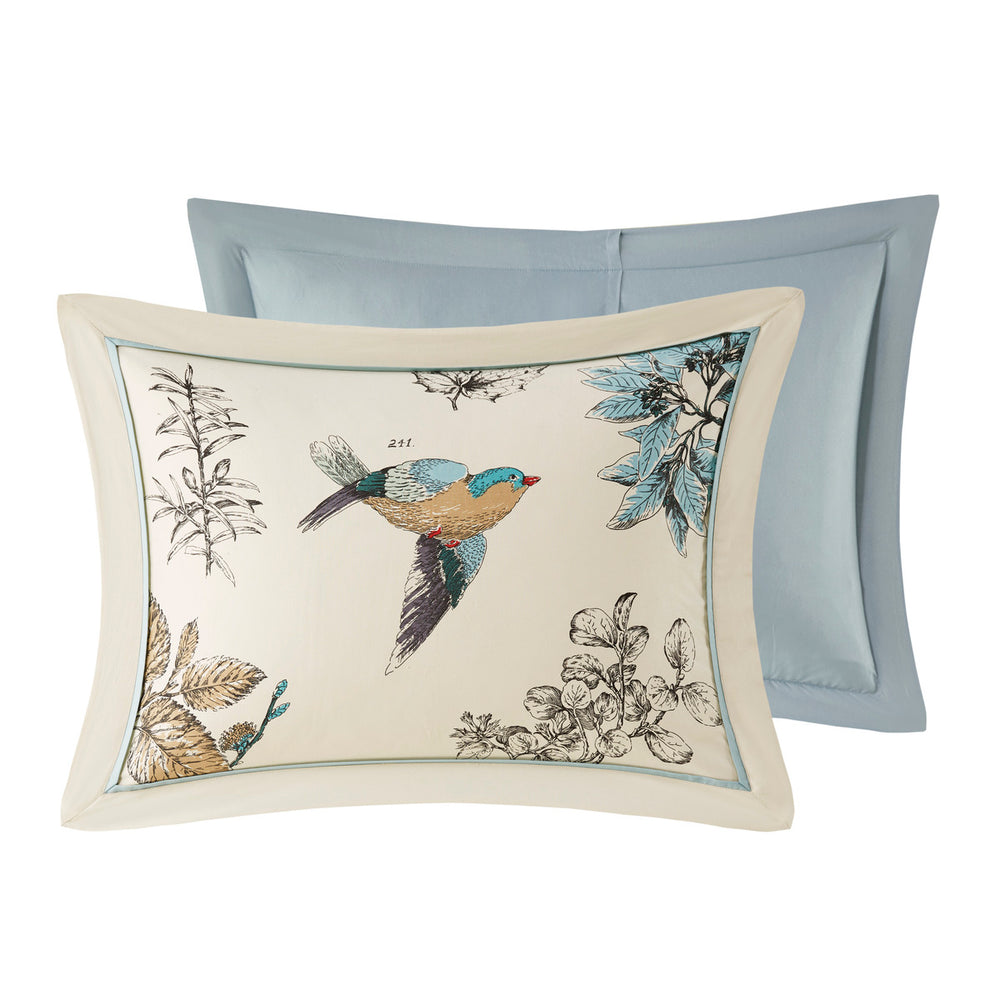 English Elm 7 Madison Park Quincy Cotton Twill Comforter Set Khaki Cal King – 7pc Leaf & Bird Print, OEKO‑TEX Certified Cottage Luxe B03597226