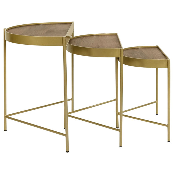 English Elm Darlene Mango Wood Demilune Nesting Tables Retro Glam Set for Living Rooms B062P451824