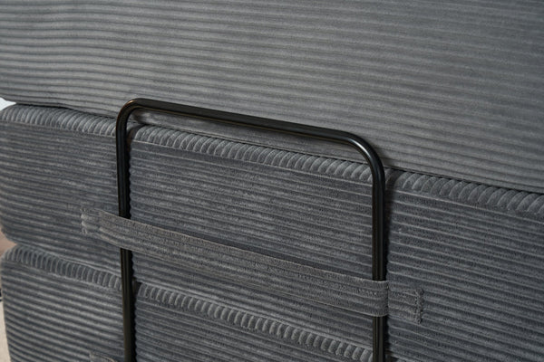 English Elm Convertible Sleeper Sofa Bed with Corduroy Upholstery, 4‑in‑1 Folding Couch Mattress, Space‑Saving Lounge Gray W3434P346243