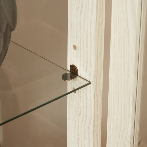 English Elm 2 Doors Curio Cabinet - Elegant Lighted Display With Glass, Mirrored Back, Adjustable Shelves & More! W2275P178894