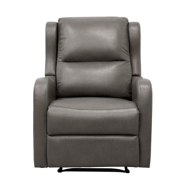 English Elm Faux Reclining Chair with Smooth Faux Leather Upholstery, Pull-Tab Recline & Plush Living Room Seat Gray 30.25 L x 30.5 W x 26.25 H B011P207535