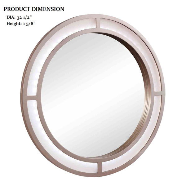 English Elm Glam Elegant Vanity Set with LED Mirror, Plush Stool, Ample Storage, Felt-Lined Drawers, Chic Finish Rosy 23 L x 18 W x 40 H B2741S00680