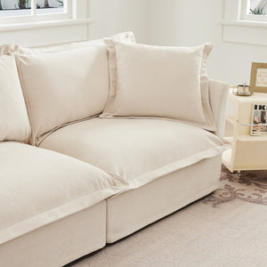 English Elm Koala Chenille Sectional Sofa with Chaise High Back Cushions and Washable Cover W3041P240115
