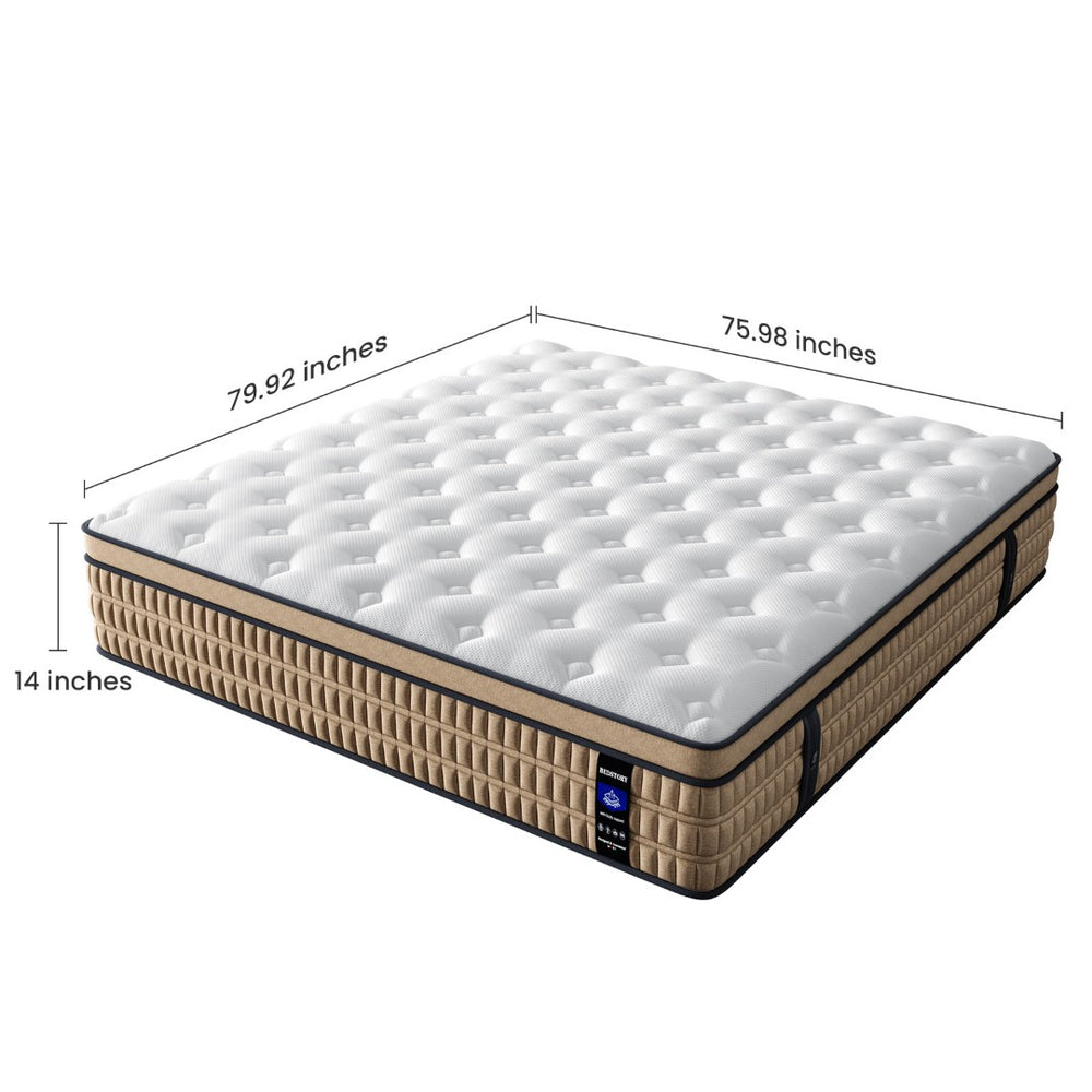 English Elm 12 Inch King Hybrid Mattress Gel Foam Pocket Springs Firm Support Cool Sleep B2716P415512