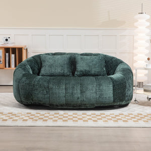 English Elm Bean Bean Bag Sofa High-Density Memory Foam Two-Seater Lounger High Back Chenille Cozy Support Emerald W395P181435