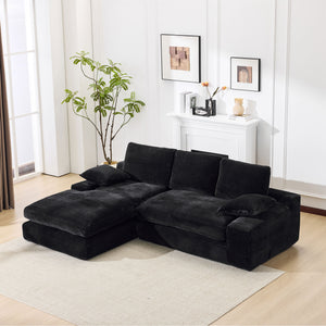 English Elm 99*69" Modular Sectional Sofa Set - Modern Minimalist L-Shape Couch With Soft Upholstery & No Assembly W1829S00061
