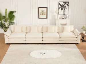 English Elm Wider Ergonomic Loveseat with Breathable Chenille Upholstery, Modular Design, Plush Double-Layer Cushioning W1143S00046 W1143S00046