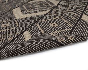 Sunpan ASANA Hand-Woven Rug - Eco-Friendly Black & Tan Design, 5' x 8' - Versatile for Indoor & Outdoor Use 107610
