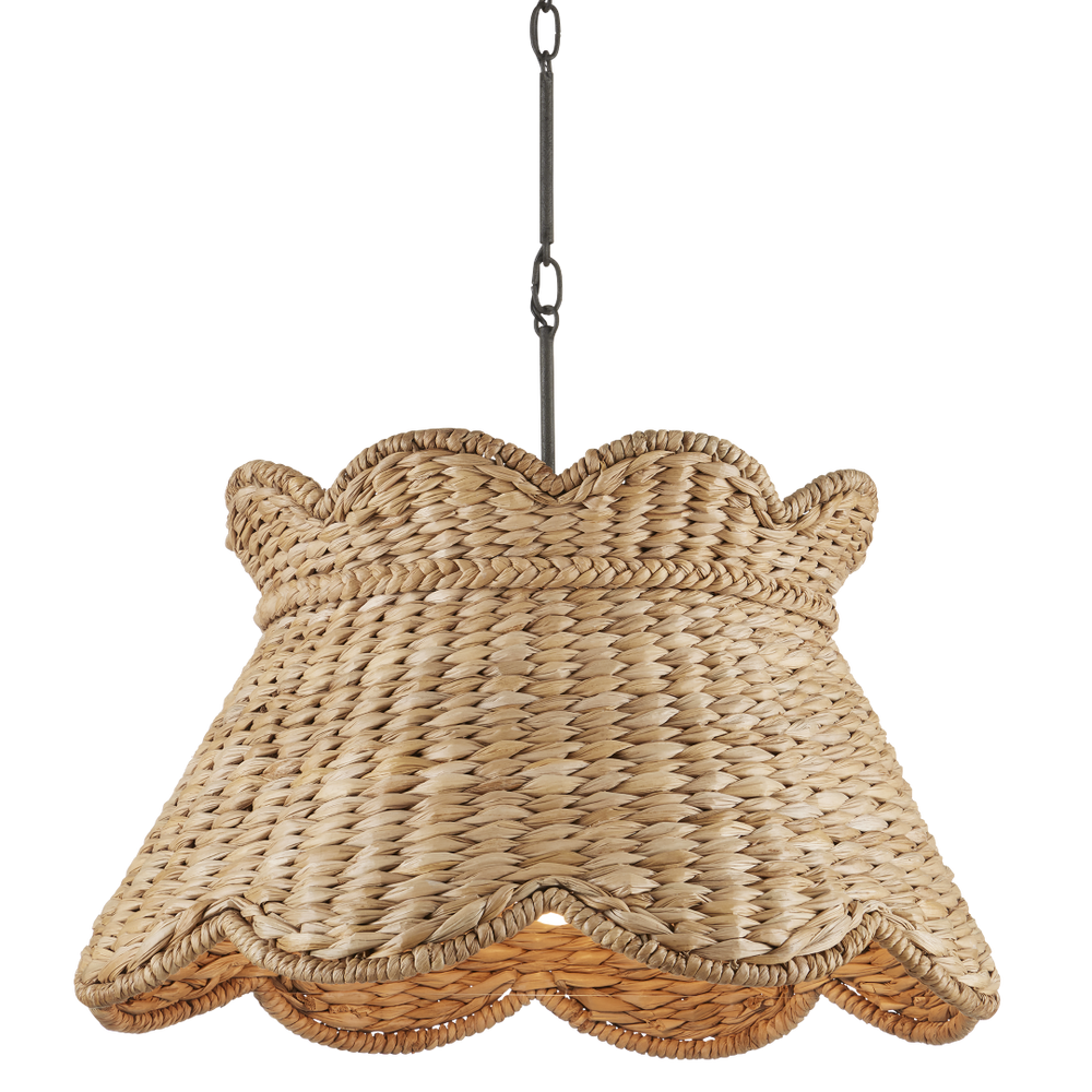 Annabelle Pendant - Artisan-Made Woven Light Fixture in Natural Water Hyacinth with Parisian Flair