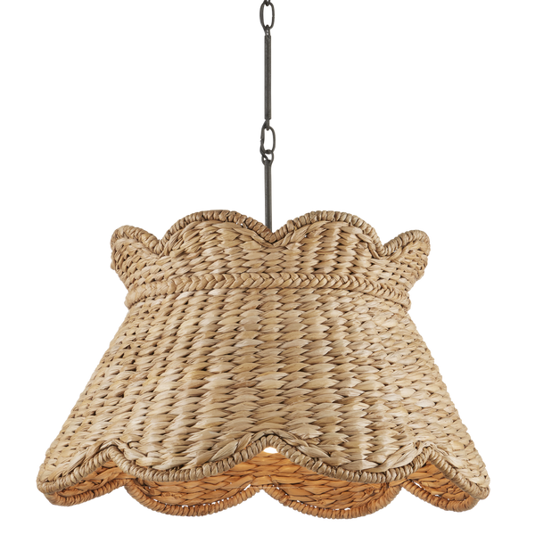 Annabelle Pendant - Artisan-Made Woven Light Fixture in Natural Water Hyacinth with Parisian Flair