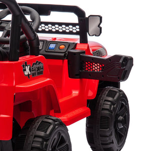 English Elm 12v Kids Electric Ride on Truck with Parental Remote Four Wheel Suspension and Led Lights Red W1578P187461