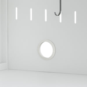 English Elm Kitchen Pantry Cabinet White Glass Doors Adjustable Shelves Side Hooks Rope Holes Slim 45"L Storage for Kitchen Living Dining Room Elegance T2398P272122