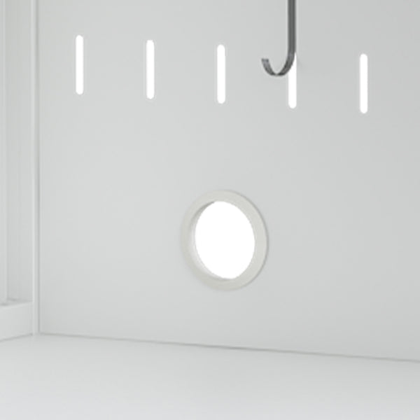 English Elm Kitchen Pantry Cabinet White Glass Doors Adjustable Shelves Side Hooks Rope Holes Slim 45"L Storage for Kitchen Living Dining Room Elegance T2398P272122