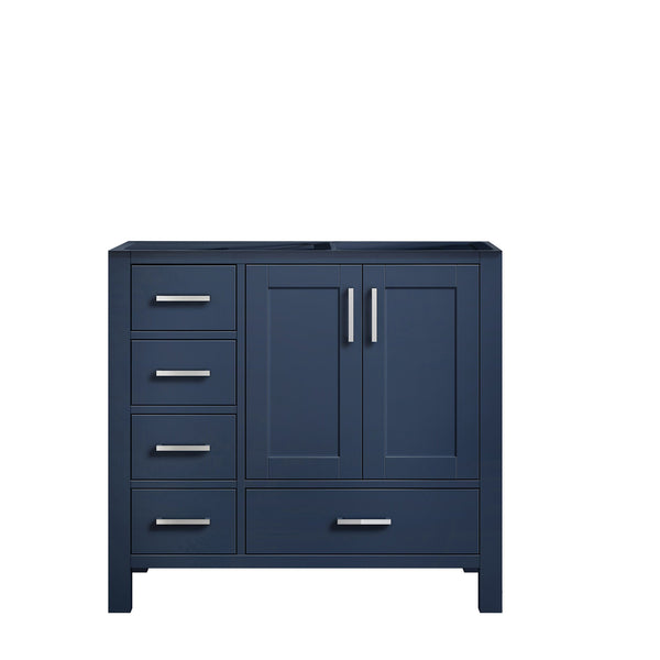 English Elm Navy Blue Bath Vanity 36" W X 22" D For Modern Spaces, Right Offset Design With Ample Storage B2731P258853