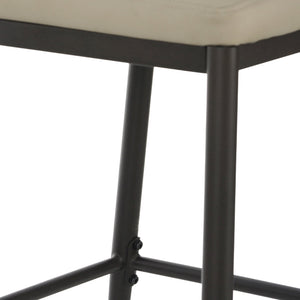 English Elm Christopher Knight Home® - Metal Industrial Leathaire Barstool Set of 2 with Comfortable Seat, Footrest, Non‑Slip Feet, Durable Frame khaki N771P247188V