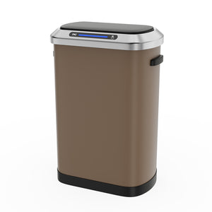 English Elm 50L Smart automatic Trash Can with Silent Slow-Close Lid, Motion Sensor, Durable 0.45mm Steel Body Brown W1550P247980