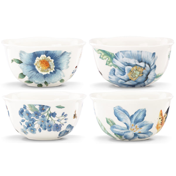 Lenox Butterfly Meadow Blue 4-Piece Dessert Bowl Set Blue, WHITE PORCELAIN 833415