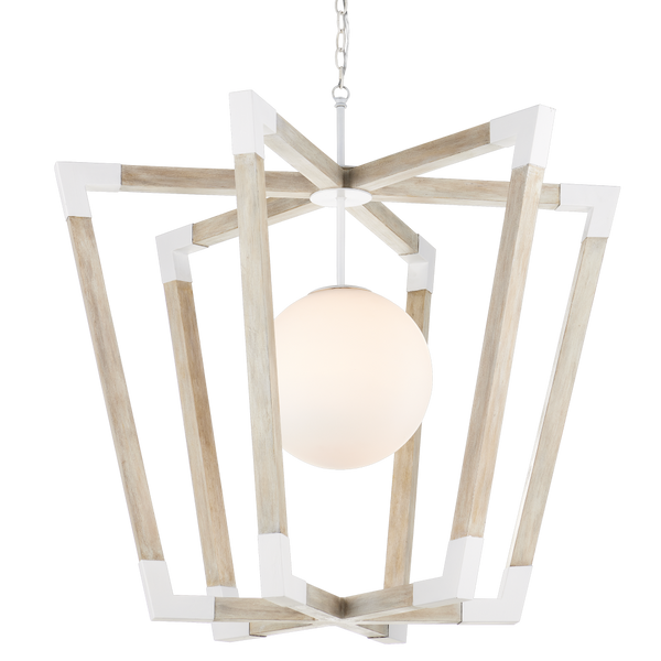 Bastian Sandstone Globe Pendant Light - Modern Arts & Crafts Design with Wrought Iron Accents