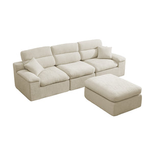 English Elm Corner Chenille Sectional Sleeper Sofa with High Back Support for Apartment Living Green,Light Sage Green W5532S00034