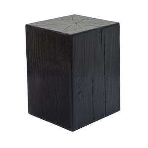 English Elm Christopher Knight Home® - Wood-Look Square-Column End Table, 18" H - Rustic Distressed Finish, Indoor/Outdoor Versatility, Black N770P291199B
