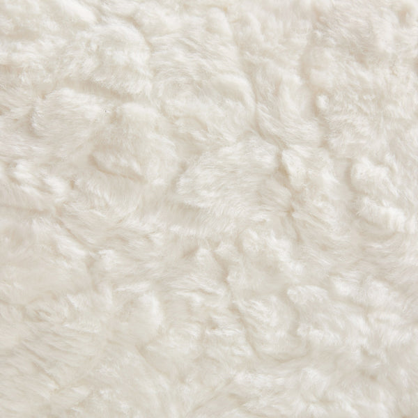 English Elm W26.4 Extra-Wide Faux Fur Office Chair with Metal Base, Ergonomic 360° Swivel, Adjustable Comfort Cream W1143P369105